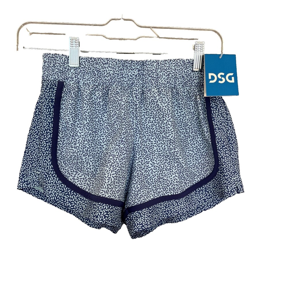 DSG Shorts Girls Medium 8-10 Athletic Lined Stride Built in Brief Blue NEW